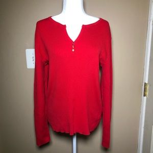 Red Anne Klein Long Sleeve Shirt